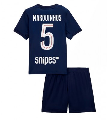 Paris Saint-Germain Marquinhos #5 Hjemmebanetrøje Børn 2025-26 Kortærmet (+ Korte bukser)